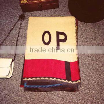 UK Wind 2017 Spring Girl Scarf International Catwalk Model Style Letters Imitated Cashmere Material Female Tippet photo-4