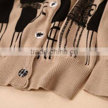 Kids Sweater Lovely Cats Designs for Baby Girls Knitwear Cardigan photo-5
