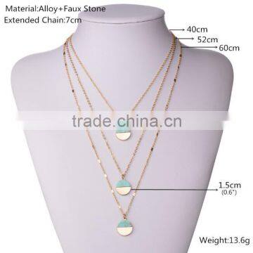 Zm34536a Fashionable Jewelry Simple Three Later Pendant Necklace photo-3