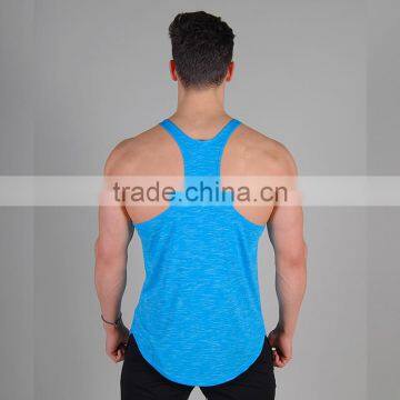 Triblend Mens Slim Fit Triblend Gym Stringer With Curved Bottom photo-3