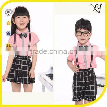 2017 New trendy fashion kids kindergarten school uniforms design