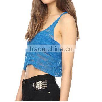 Blue Slim-fit Sleeveless Summer Sexy Women Vest photo-2