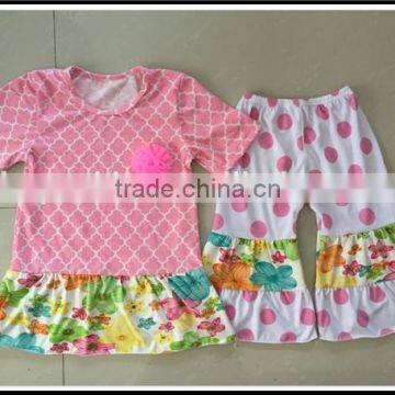 Wholesale Children's Boutique Clothing Girl Owl Top Pink Dots Capris Easter Clothes Giggle Moon Remake Girl Kids Spring Clothes photo-5