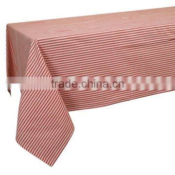 100% cotton red striped Table cloth from India