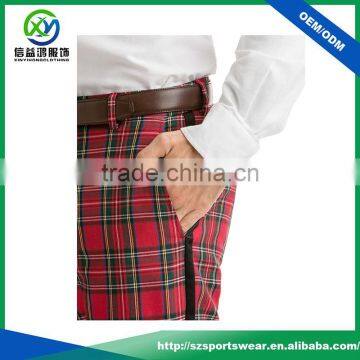 Popular Design High Quality Custom Red Squares Sublimation Printing Breathable Golf Pants for Men photo-3