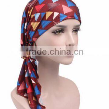 New Stretch Cloth Print Scarf Cap Scarf Hat Chemotherapy Hat photo-4