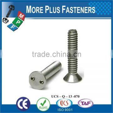 Made in Taiwan Countersunk Head Flat Head Stainless Steel Countersunk Head 2 Holes Snake Eye Security Screw photo-5