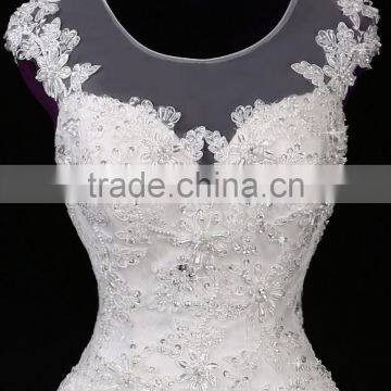 2017 Hot Sale Bridal Wedding Dress Bridal Gown Zipper Chiffon Sleeveless Prom Wedding Dress Mermaid Lace Wedding Dress F13501 photo-3