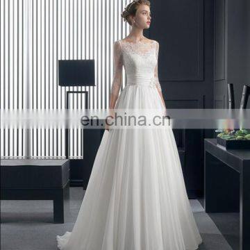 Custom Cheap Luxury Plus Size White Long Trail Weding Bride Evening Dress photo-2