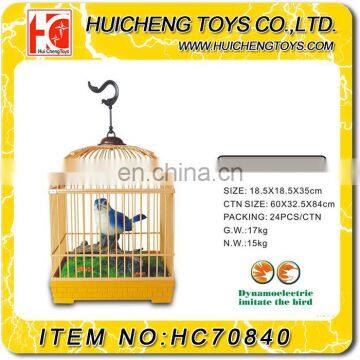 B/O Simulated Art Bird Cage plastic singing bird toy