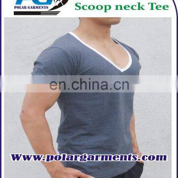 100% Cotton V neck Tee shirt / Scoop neck tee shirt