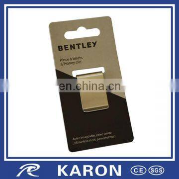 personalized stainless steel money clip with hanger