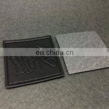 Custom Brand Logo Label Black Imprint 3D Rivet Pyramid Modern Style Leather Label Customized Silk Printing Logo for Jeans Jacket photo-6