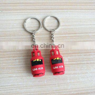 promotional giveaway soft plastic pvc gas tank keyring with custom logo