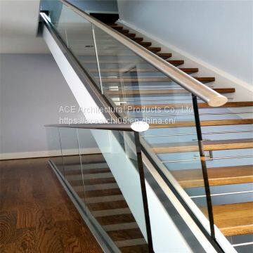 Customized aluminum porch railing prices with clear glass panel