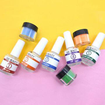 Hot selling nail acrylic powder glitter match dip powder and gel polish liquid and powder nails