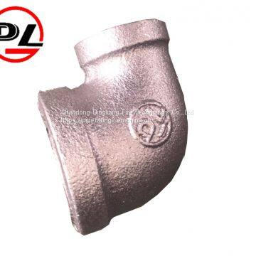 black malleable iron pipe fittings 90 degree reducing elbow