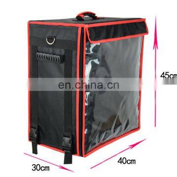 Customized High Quality Large Capacity Durable Black Thermal Waterproof Cooler Backpack Food Delivery Bag