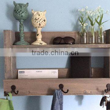 Custom rustic wooden entryway shelf, wood mail organizer