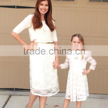 long fashion mom love me clothes ,mother daughter lace outfit matching , family outfit                        
                                                Quality Choice