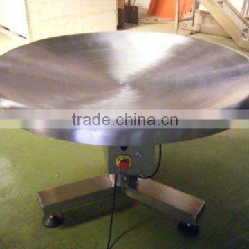 Output rotary packing table for collecting