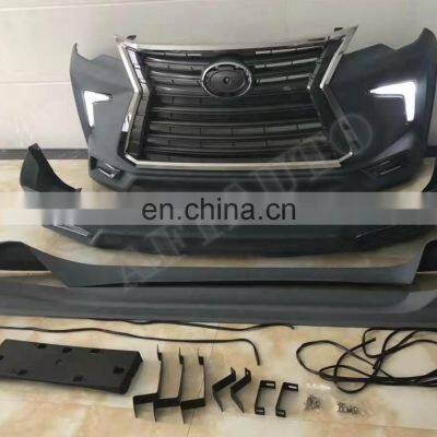 New Design Front Rear Convert Bumper Body Kit For Fortuner 2016 to Lexus Model