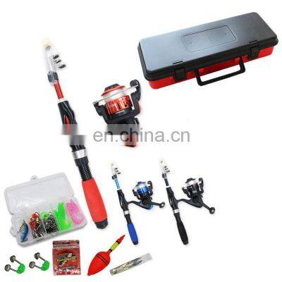 Telescopic Fishing Kits 1.1m Fiberglass Fishing Rod and Reel Combo With Tackle Box for Kids photo-2