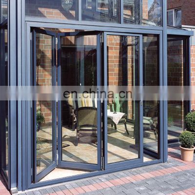 Modern design exterior patio double glass aluminium bifold doors