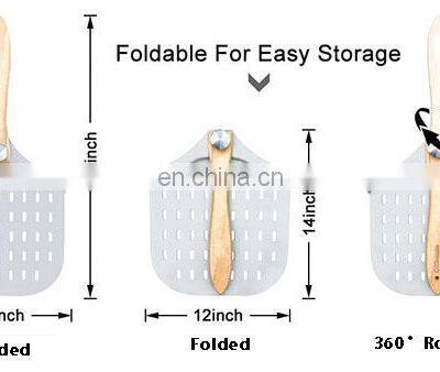 Private Label Newest Shovel Perforated Non Stick Metal Foldable Aluminium Pizza Peel photo-5