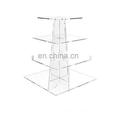 customized Square clear acrylic cake display holder