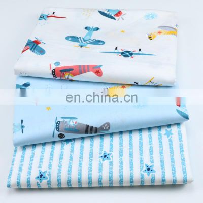 Cartoon small aircraft fabric children cotton bedding printed fabric kindergarten baby cotton fabric