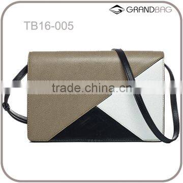 Hot Selling fashion patched saffiano leather shoulder bag women crossbody leather bag