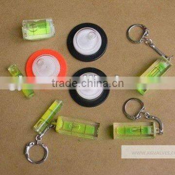 PMMA Square bubble level with keychain circular level vial,circular, square vial,Gradienter level bubbles