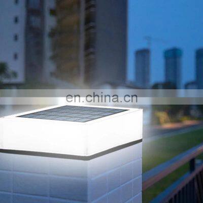 Ip65 Low Voltage Garden Waterproof Post Lantern Solar Gate Outdoor Head Night Solar Pillar Lights