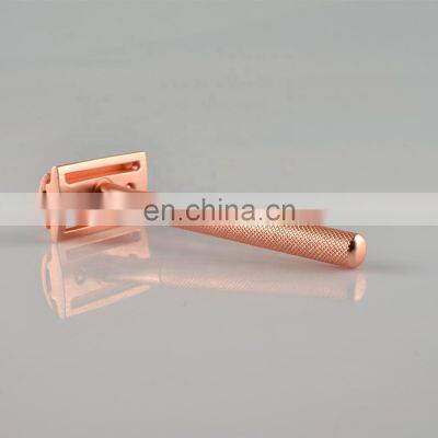Women Men no Plastic Metal Matte Rose Gold Safety Razor
