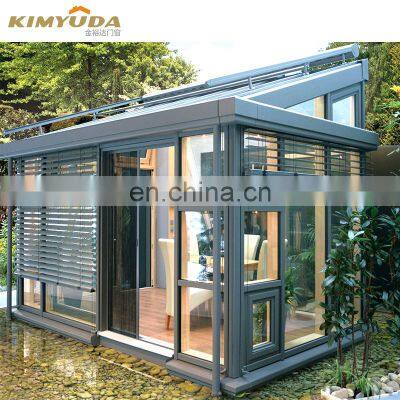 JYD prefabricated aluminum thermal break insulation orangery glass greenhouse garden sunrooms glass houses