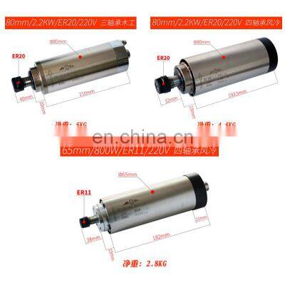 Engraving Machine Accessories Changsheng 80mm Circular Air-cooled Spindle Motor 2.2kW Changsheng Spindle ER20 / 220V photo-4