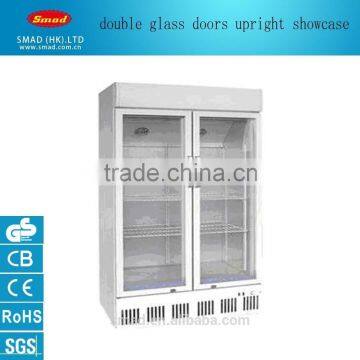 supermarket upright glass display showcase for beverage CE-marked