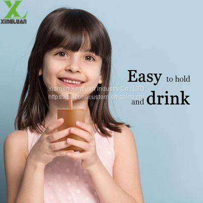Silicone Baby Straw Cup Customized Print Logo Infant Feeding Products Mug photo-2