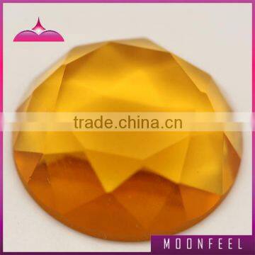 rough golden round cut glass gemstone for jewelry