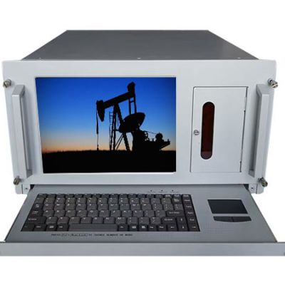 6u rackmount Chassis 12 inch LCD industrial computer workstation with keyboard and touchpad