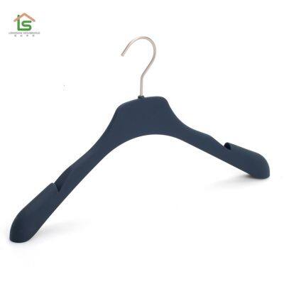 Black Rubber Coated Hangers Plastic Wooden Coat Hangers With Notches photo-5