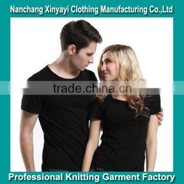 fashion unisex plain blank tshirt from Alibaba supplier /High Quality Plain Black Blank T Shirts Design For Lovers