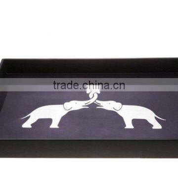 High quality best selling Elephants style Lacquered Rectangular Serving Tray from Viet Nam