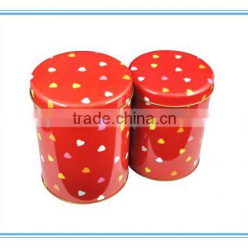 Different size round delicate metal tin tea box