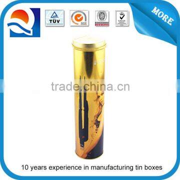 Tall round tin tube packaging