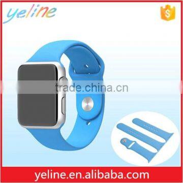 Soft silicone rubber watch bands with smart inductive button for apple watch