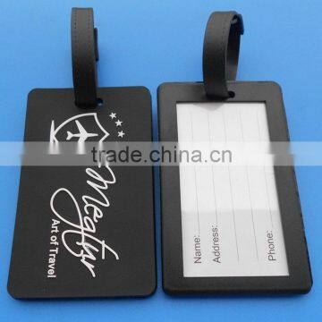 black logo printed custom pvc luggage tag