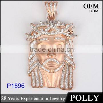 Factory Custom 925 Silver Jesus Head Pendant With High Quality photo-2