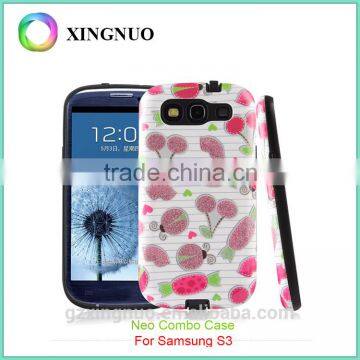 Custom printed flower pattern PC phone case for Samsung S3 I9300